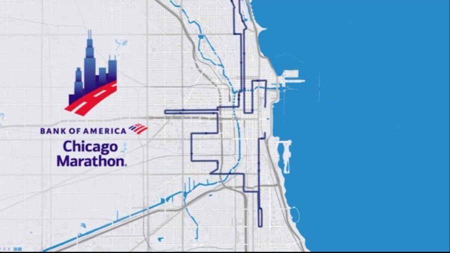 Bank of America Chicago Marathon — course map